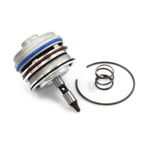 LVOUP servo piston front view showing complete kit and quick-install benefit