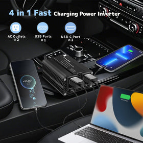 LVYUAN top view of ports displaying PD20W and dual USB-A fast charging