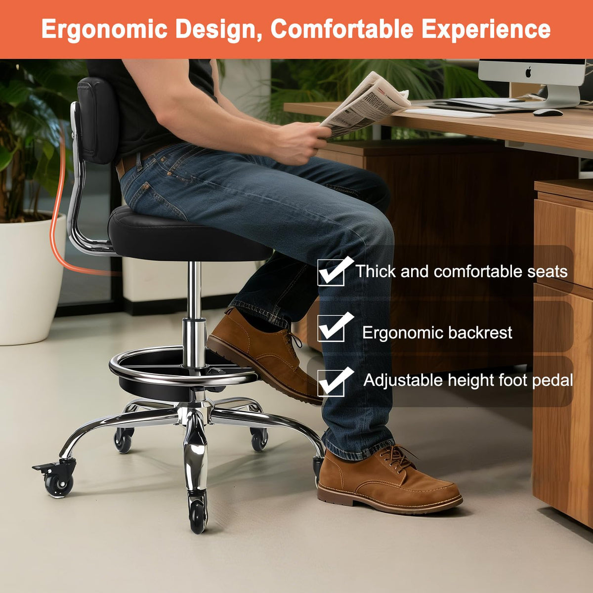 LWADALN adjustable footring detail providing ergonomic foot support during seated tasks