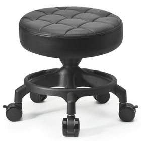 LWADALN front view of round roller stool showing compact design and mobility