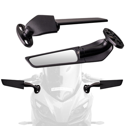 Lwlusup front view stealth mirror showing low-profile styling and improved sightlines