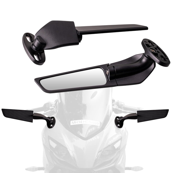 Lwlusup front view stealth mirror showing low-profile styling and improved sightlines