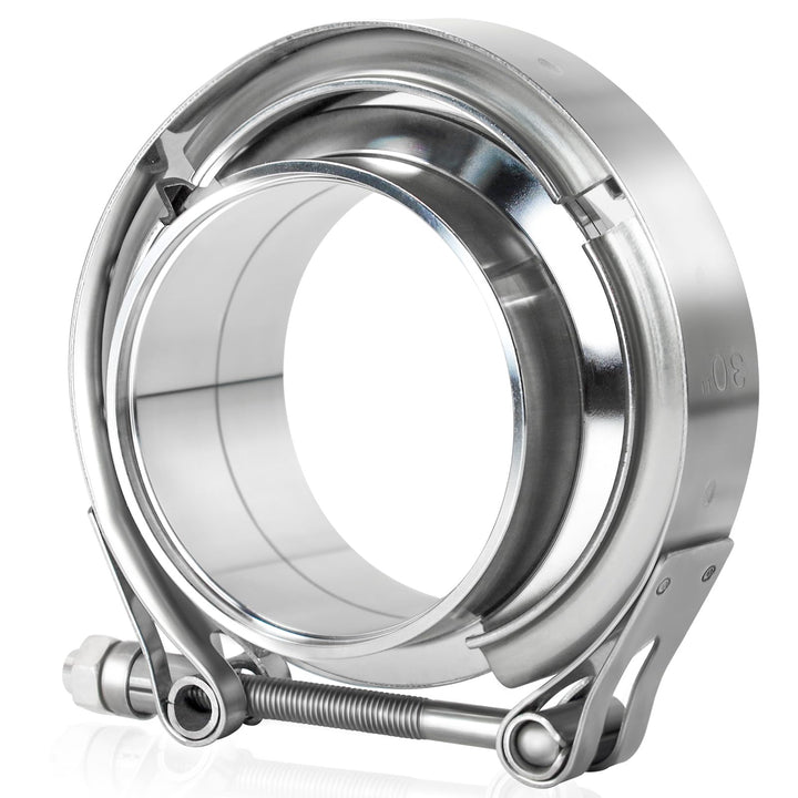 LWNWPPER front view of V-band clamp kit showing all components and durable finish