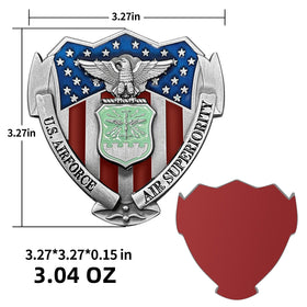 LWQLZY emblem next to ruler for scale, compact 3.27 inch size