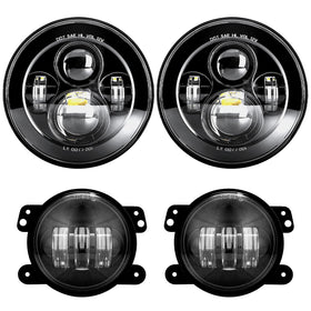 LX-LIGHT 7-inch headlight front view showing clear beam and legal marking benefits