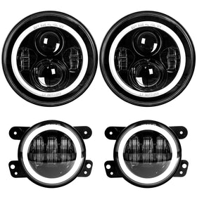 LX-LIGHT 7-inch headlight front view showing clear lens and road-legal marking for safety