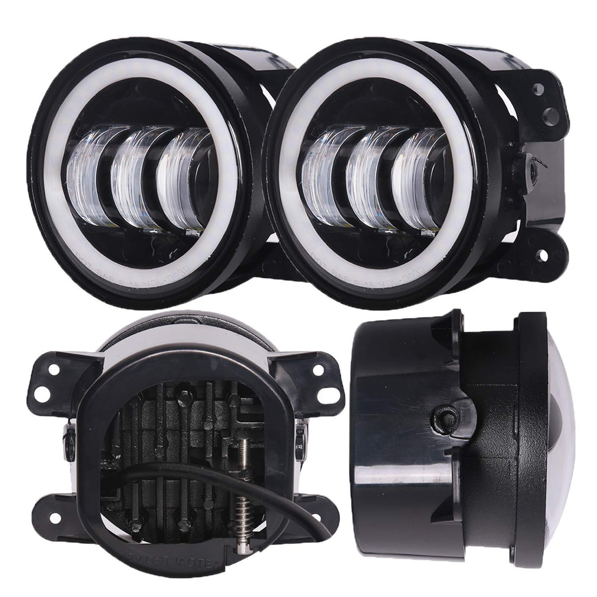LX-LIGHT fog lights lit at night showing strong ground-level lighting and visibility benefit