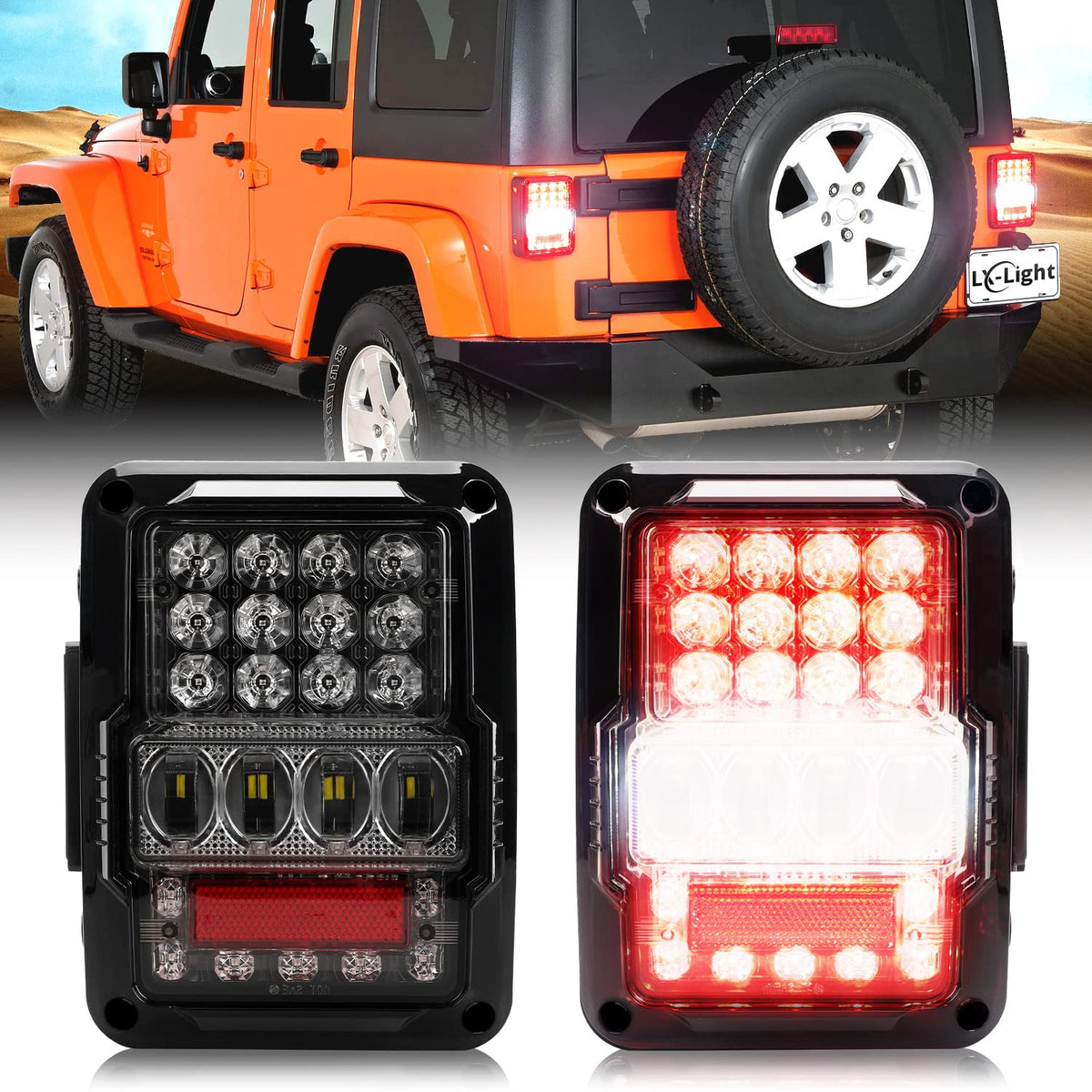 LX-LIGHT front view of right and left tail lights showing fit and finish