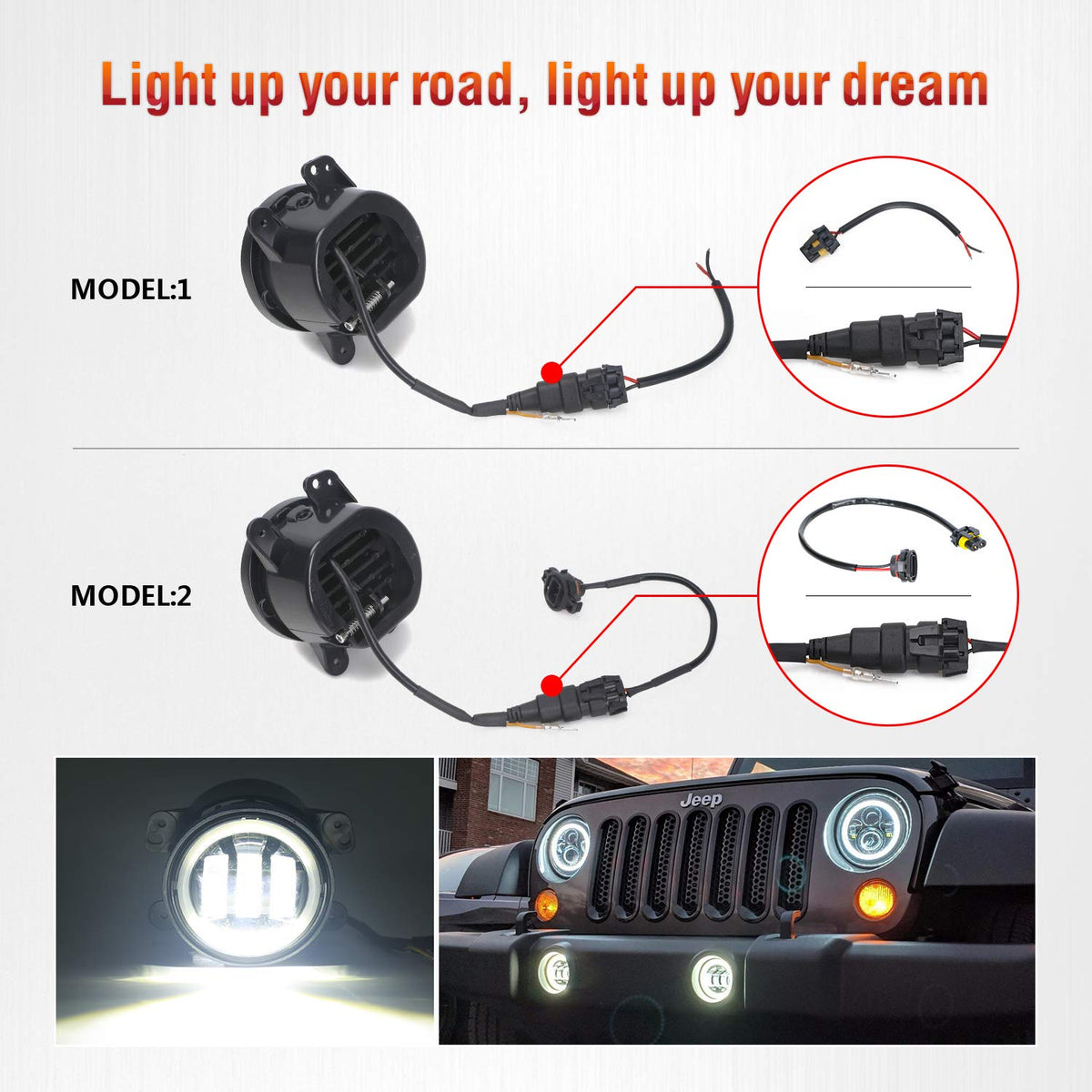 LX-LIGHT wiring adapters laid out to show included plug-and-play connectors for easy install