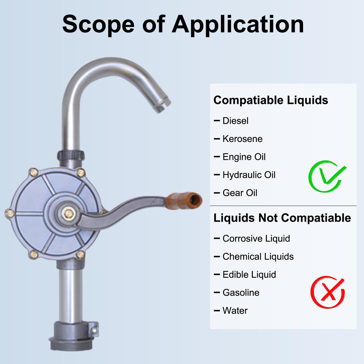 LYCARESUN U-shaped outlet spout locked in place with rubber-sealed lock nut for controlled pouring