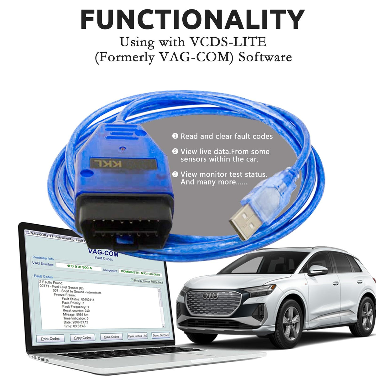 lydesor diagnostic software screen with live data, clear fault reading benefit
