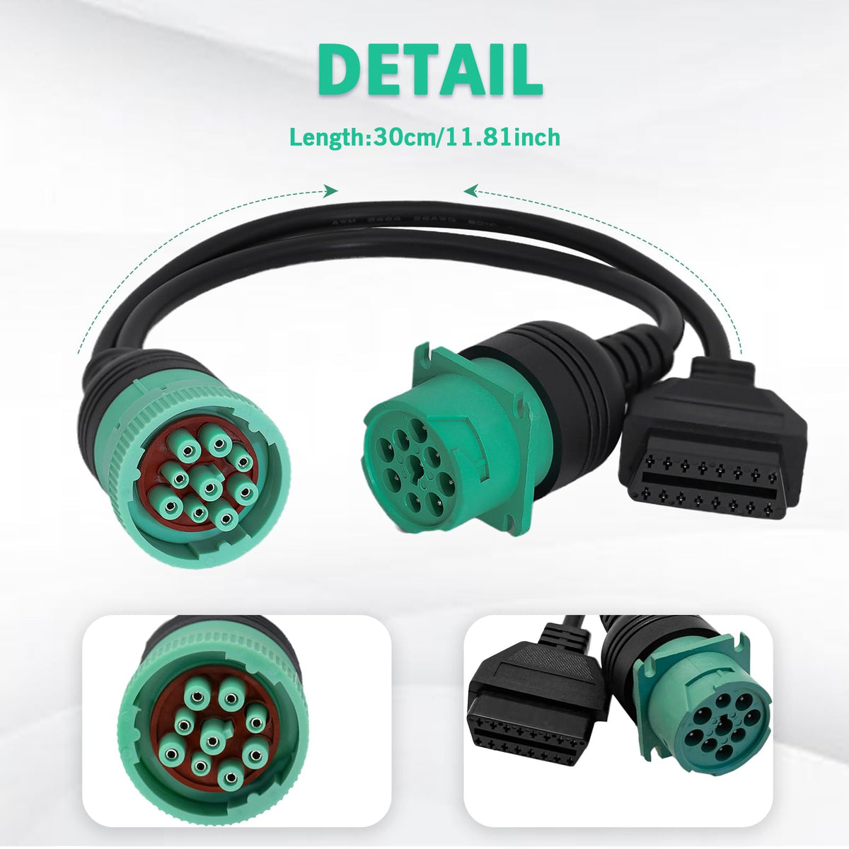 lydesor obd2 female end detail highlighting universal socket benefit for scanners