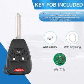 LYFUCESS fob installed in Jeep ignition demonstrating correct fit