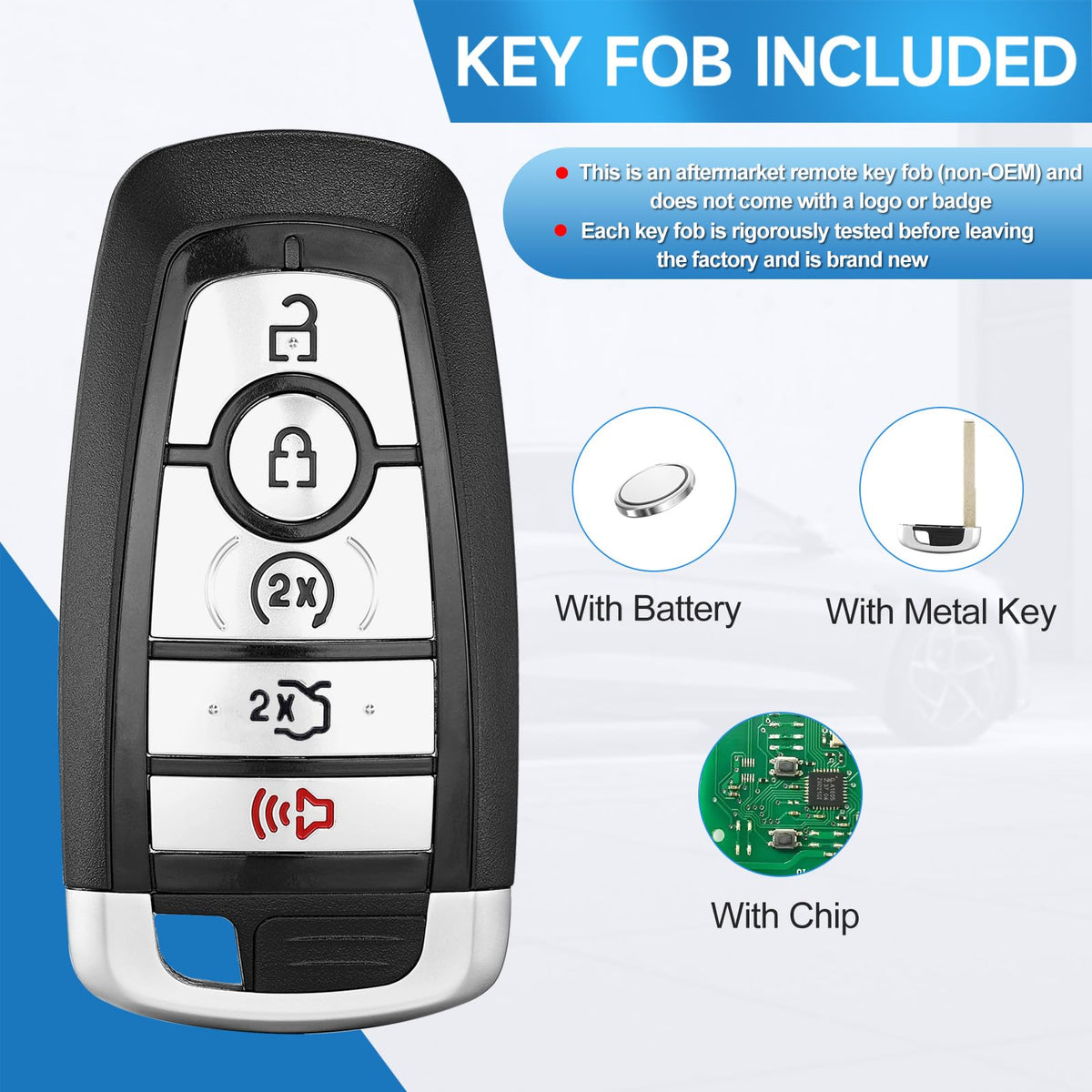 LYFUCESS being used near a Ford vehicle to illustrate proximity keyless benefit