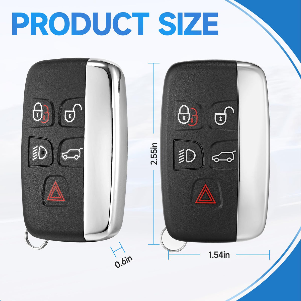 LYFUCESS key fob beside credit card showing compact size benefit