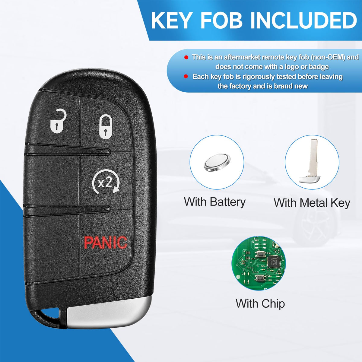 LYFUCESS fob near a Jeep Compass illustrating compatibility confidence