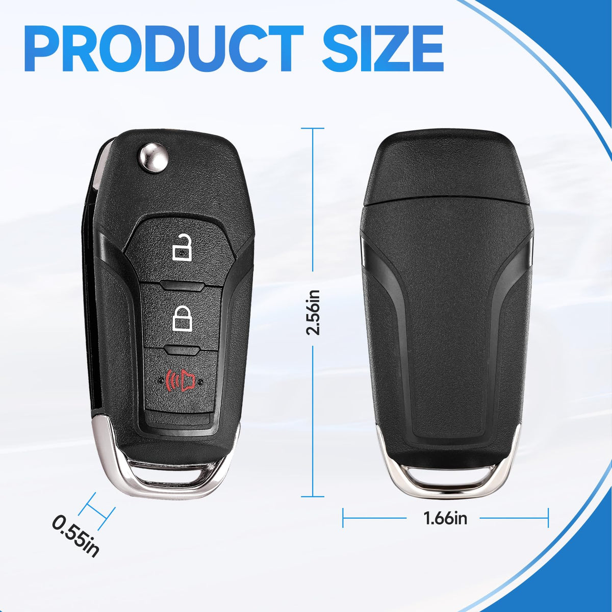 LYFUCESS size comparison next to credit card, communicates compact portable fit