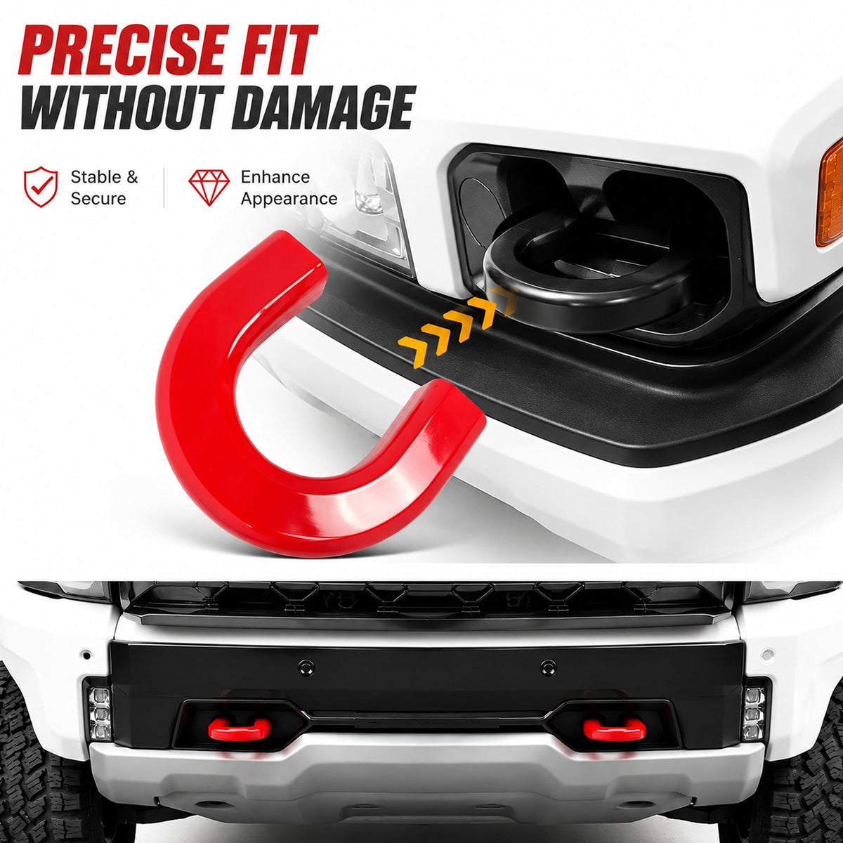 LYHCETVEX styling detail against bumper showing color-matched aesthetic upgrade