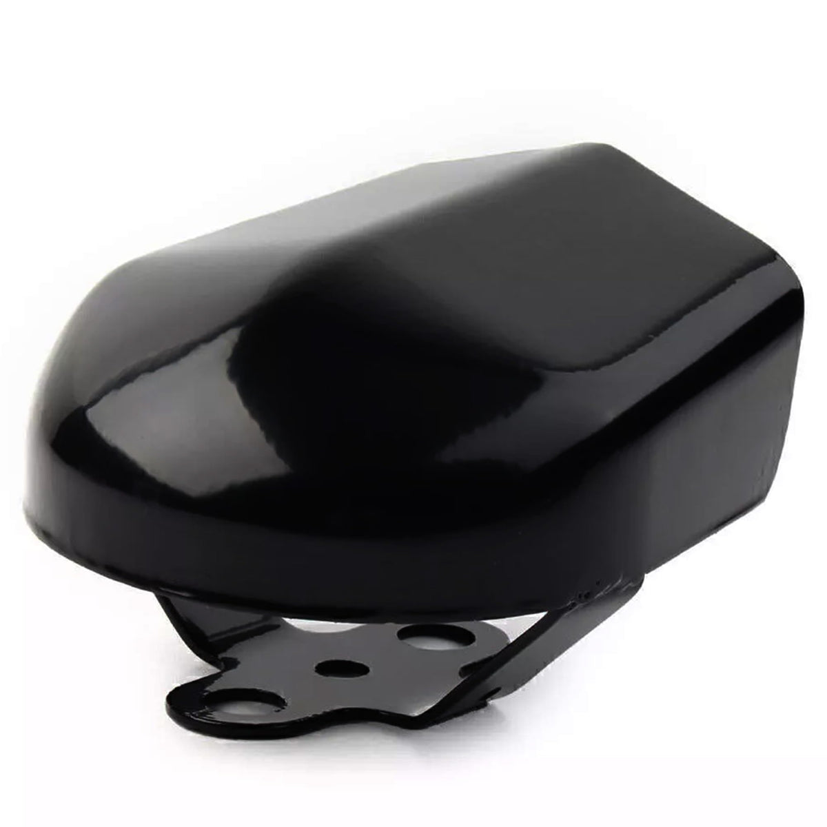 Lynlane horn cover on touring motorcycle in street setting showing enhanced curb appeal