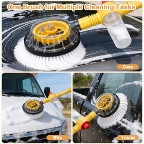LYOKELC focused rinse on wheels and windshield delivering targeted cleaning power