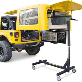 LYSAUGLAT hoist front view showing mounted system and easy access benefit