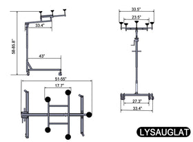 LYSAUGLAT scale view with Jeep showing 400 lb capacity and space saved