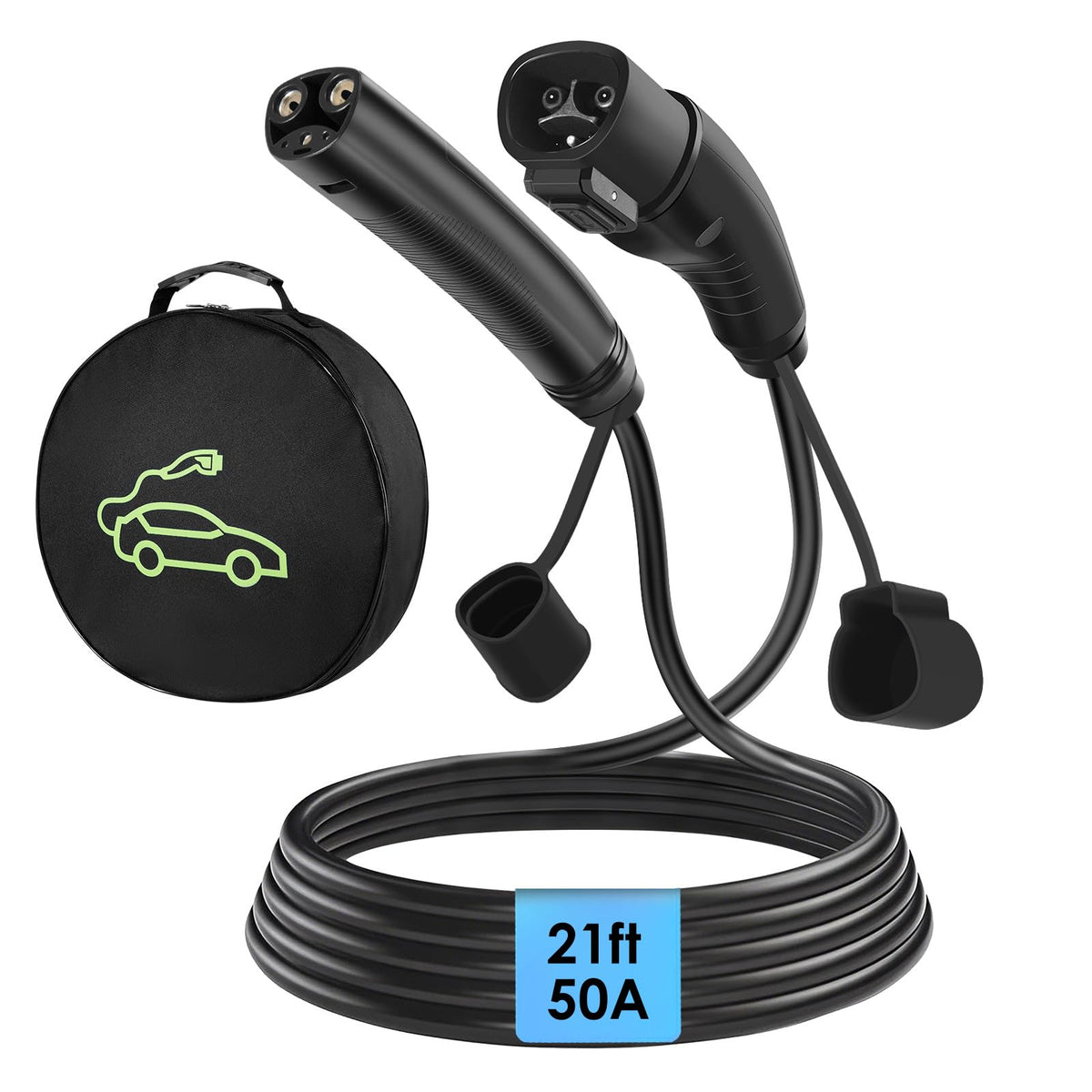 LZSTEC front view of NACS extension cable showing connector and sturdy housing for reliable charging