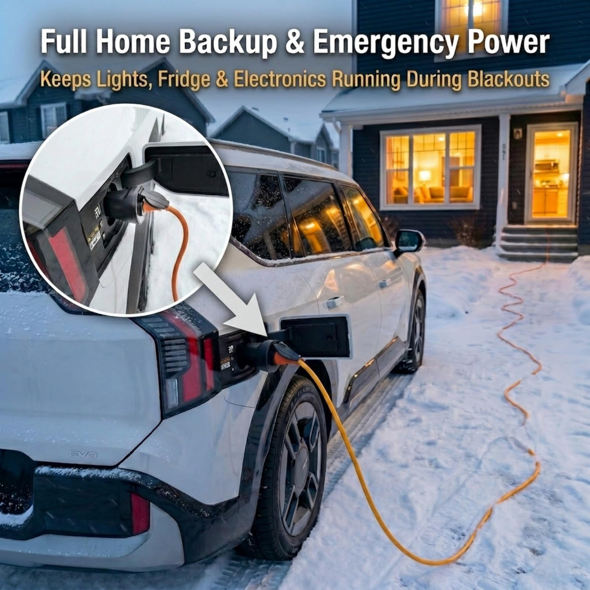 LZSTEC adapter installed in Hyundai NACS port powering appliances on the go