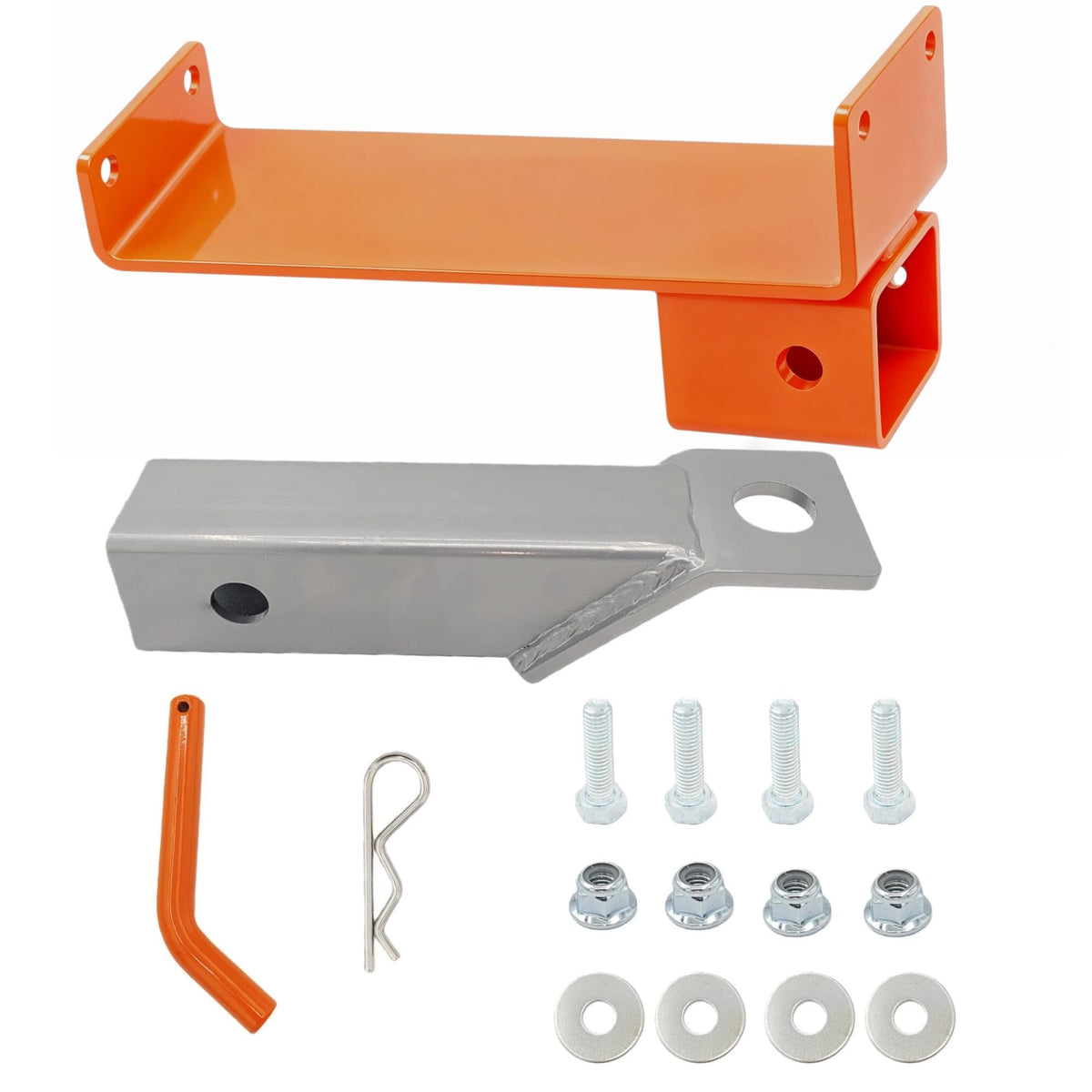 LZXQYMX front-mounted hitch assembly showing secure fit and towing readiness