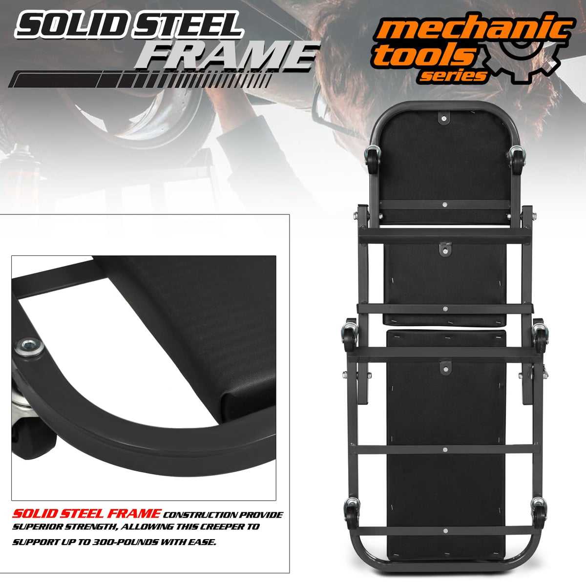 M-AUTO padded cushion texture delivering long-task comfort
