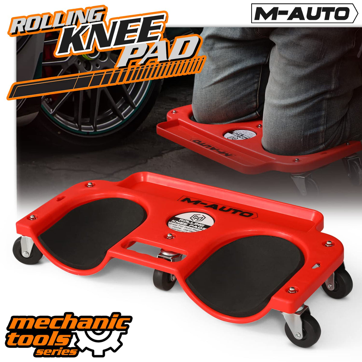 M-AUTO stored upright showing compact storage and space-saving benefit