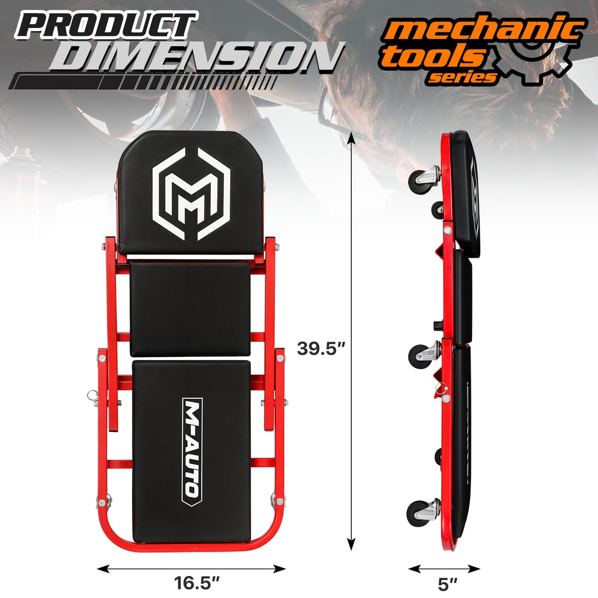 M-AUTO side profile in seated mode offering ergonomic support for tasks