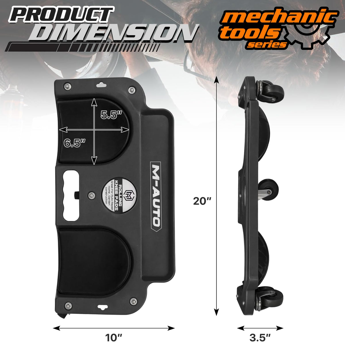 M-AUTO close-up of built-in tool tray keeps tools organized and easy to reach