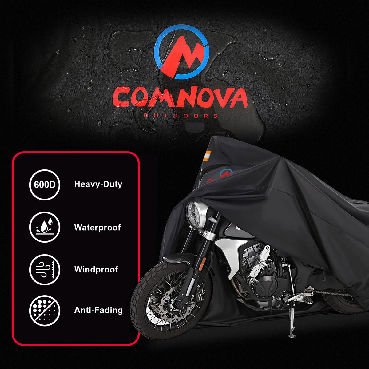 M COMNOVA OUTDOORS buckle and strap close-up ensuring windproof fastening