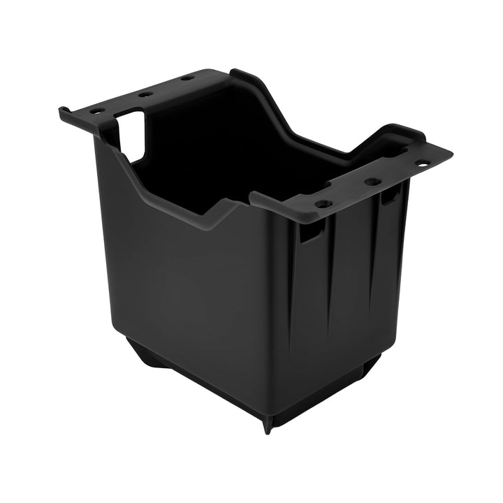 M MATI front view of battery box showing shape and fit for easy replacement