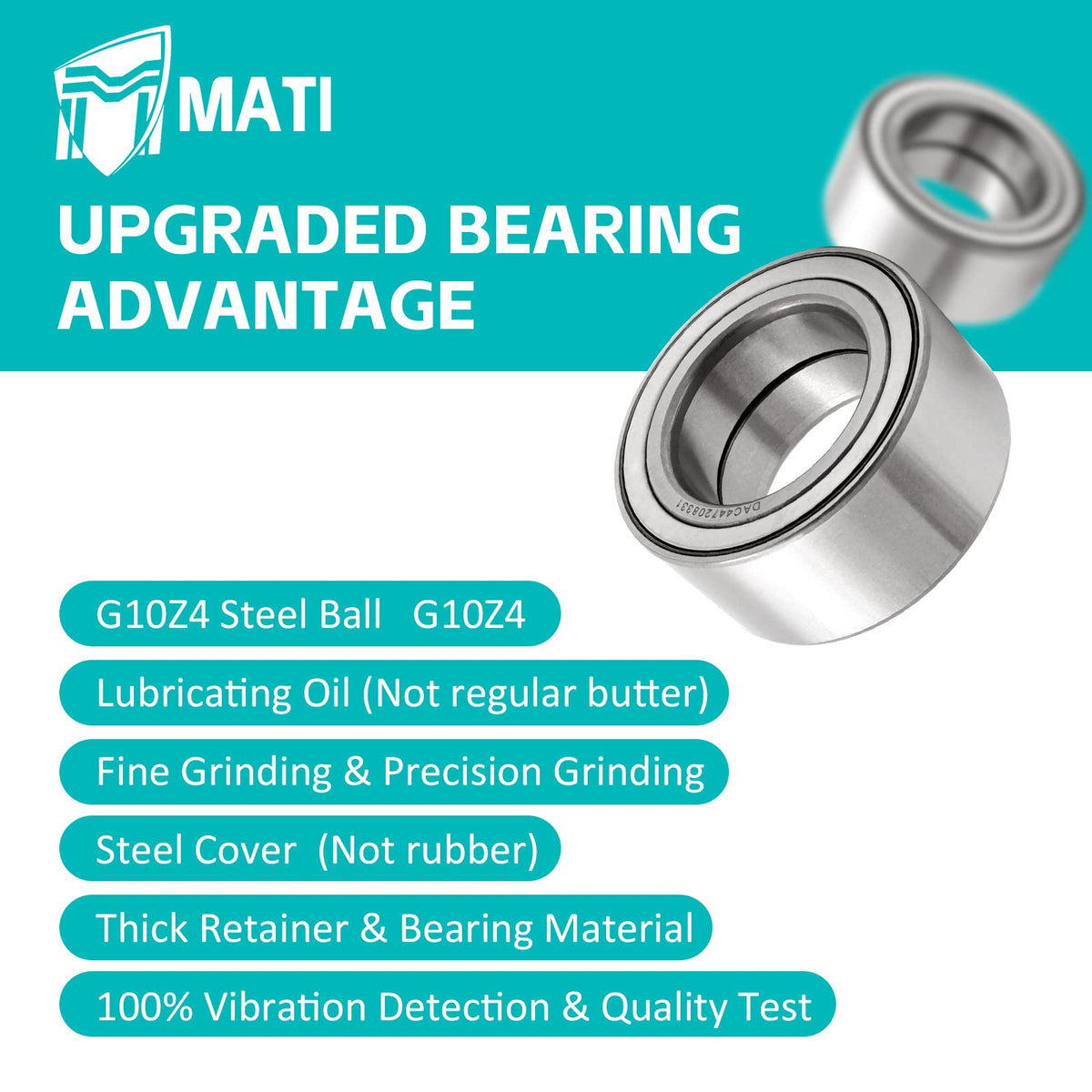 M MATI bearing held in hand to demonstrate scale and handling benefit