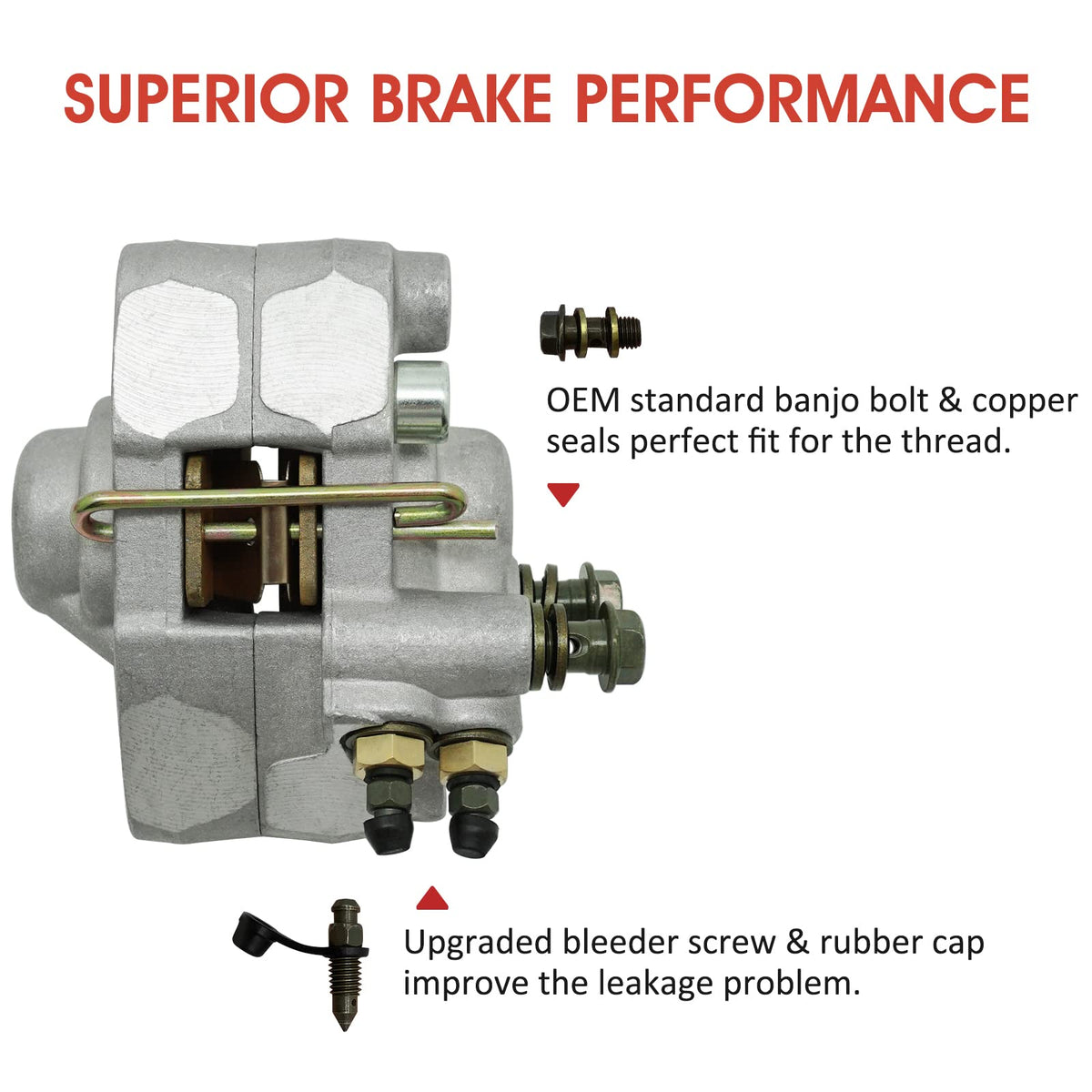 M MATI caliper label and part numbers providing compatibility assurance benefit