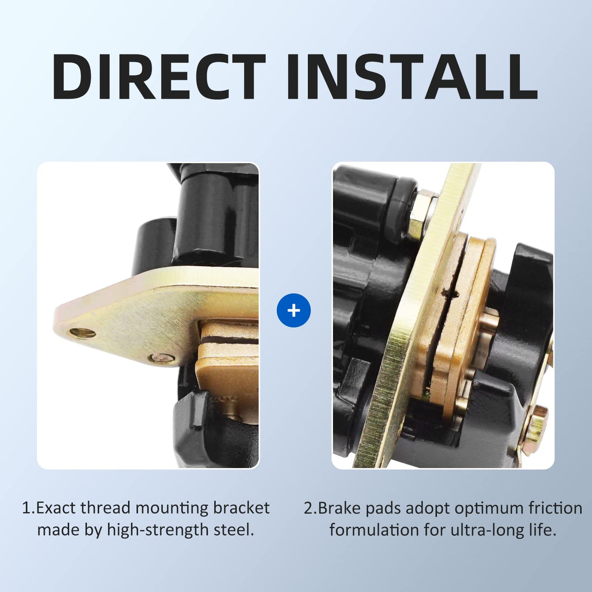 M MATI close-up of included brake pads for immediate installation