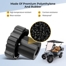 M MATI fuel cap installed on Yamaha golf cart demonstrating proper fit