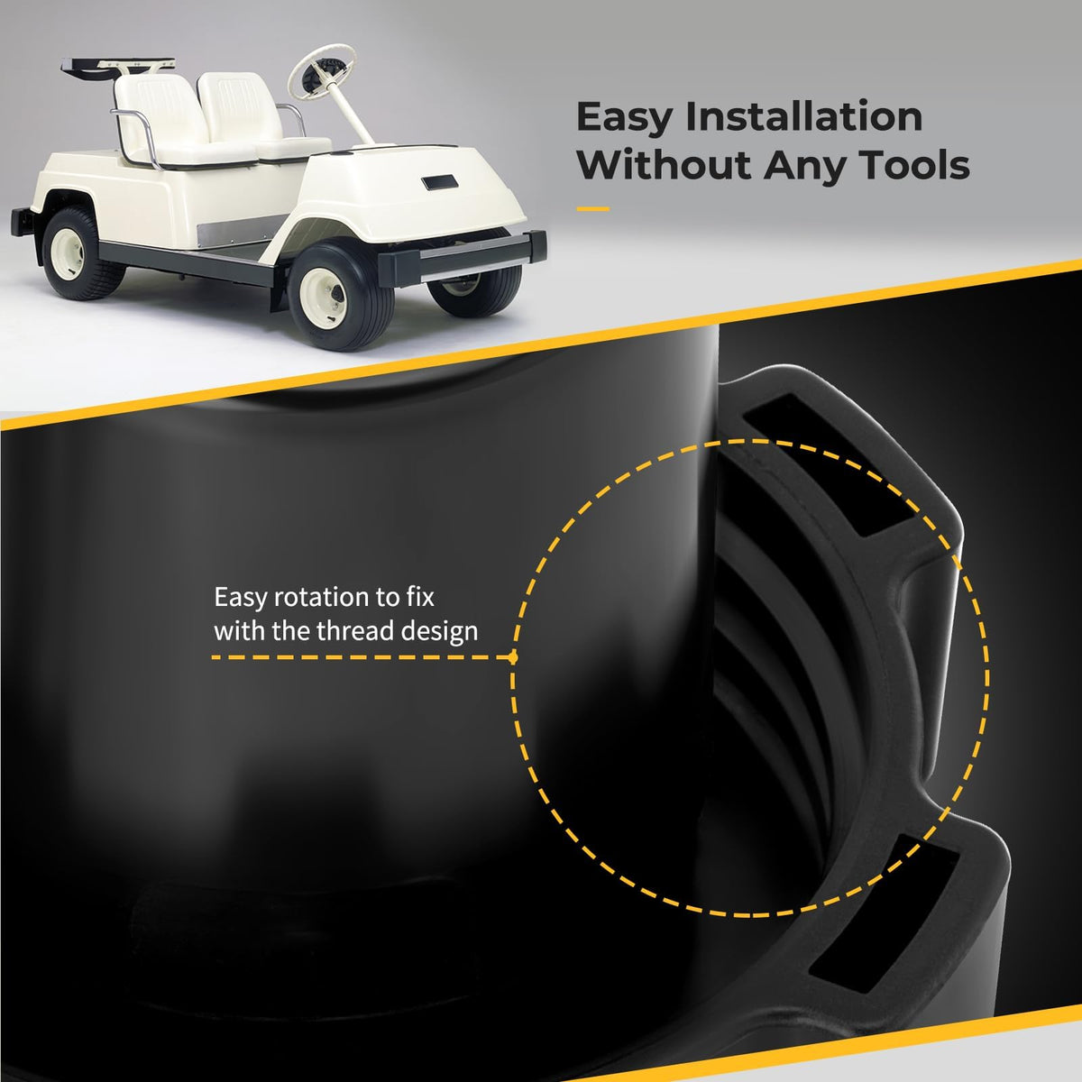 M MATI fuel cap beside ruler showing compact size for easy handling
