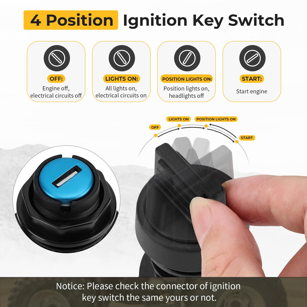 M MATI close-up of keyhole and positions offering smooth operation and tactile feedback