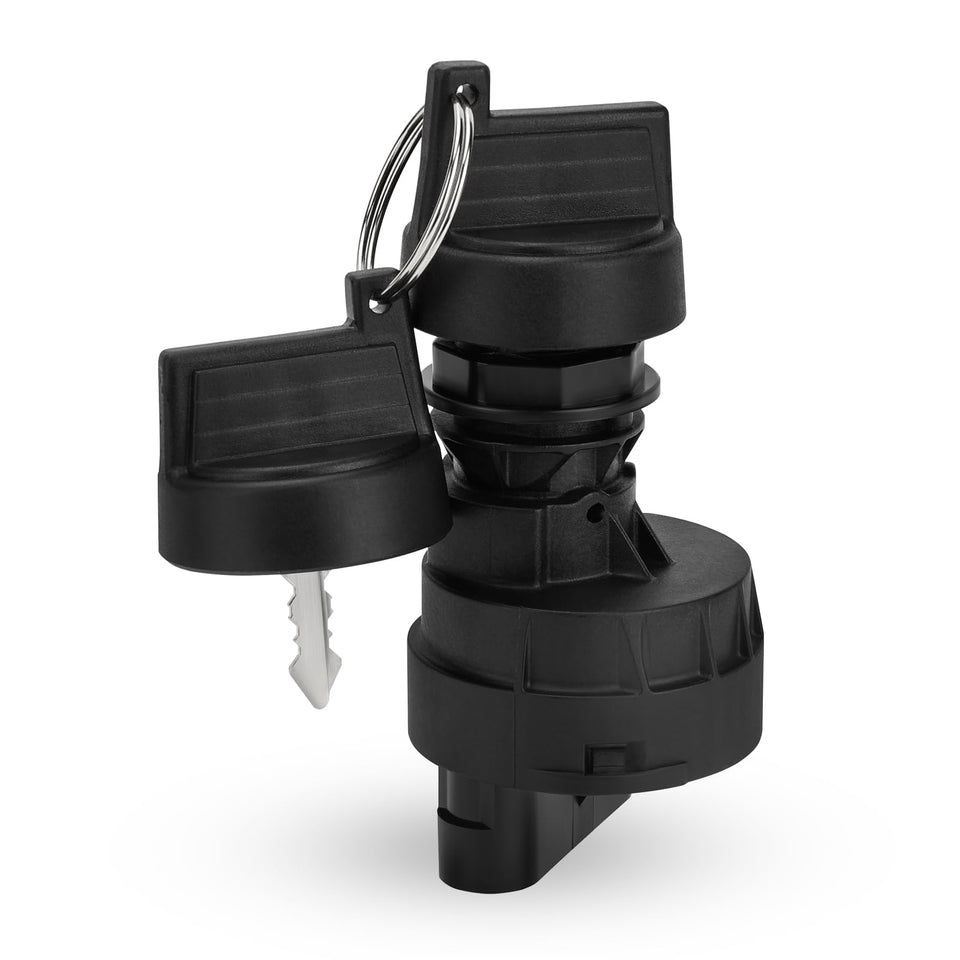 M MATI front view of ignition switch showing durable sealed housing and clear positions