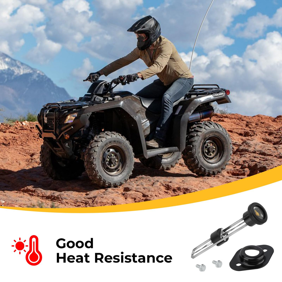 M MATI cap installed on a Honda Rancher demonstrating compatibility