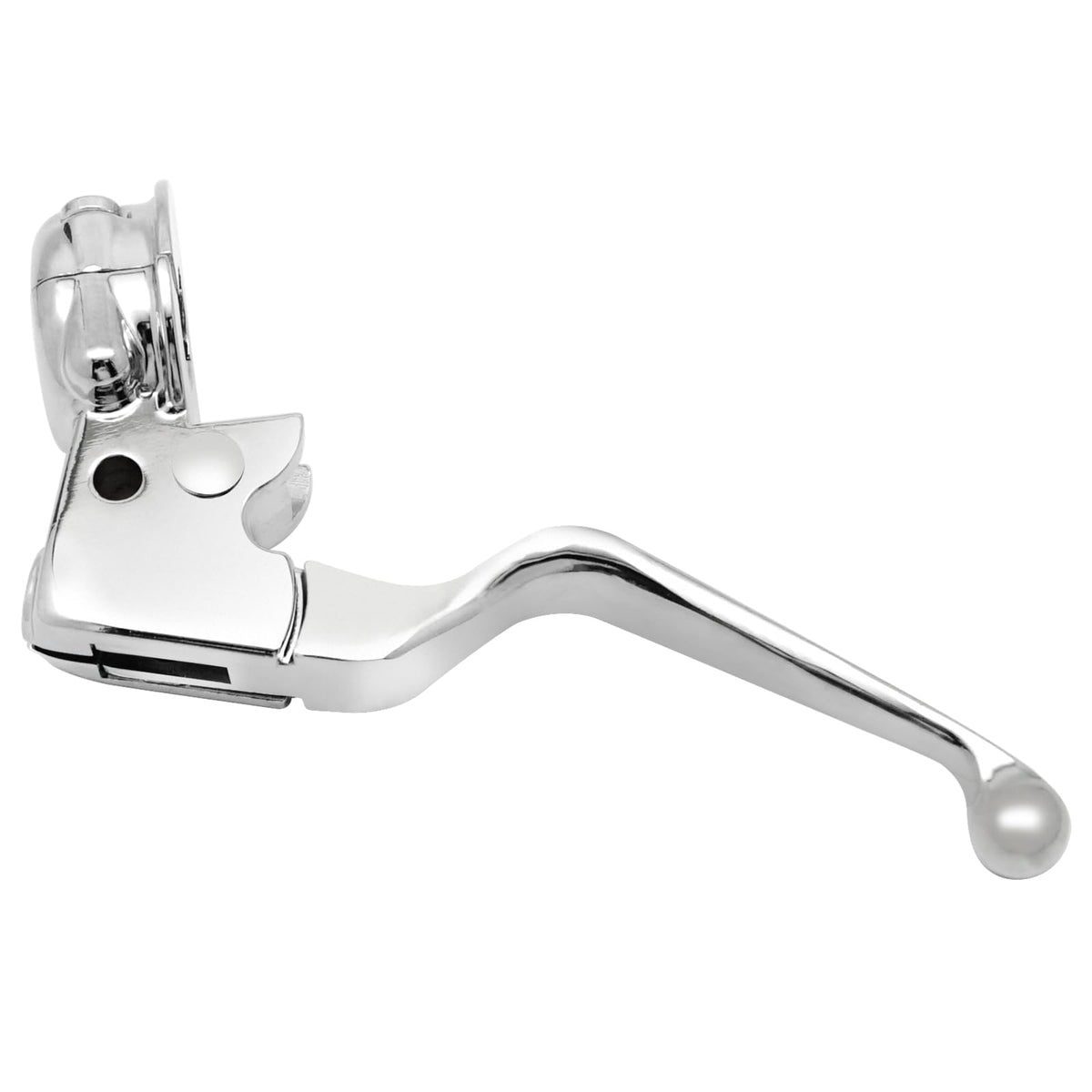 M MATI mounted on Harley handlebar demonstrating direct-fit installation benefit