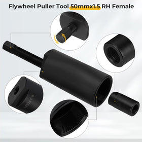 M MATI puller in use on Suzuki engine demonstrating safe flywheel extraction