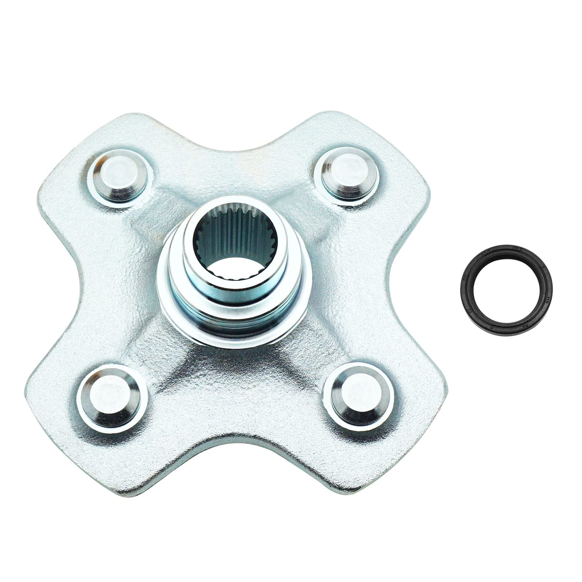 M MATI hub front view showing bolt pattern and fitment benefit