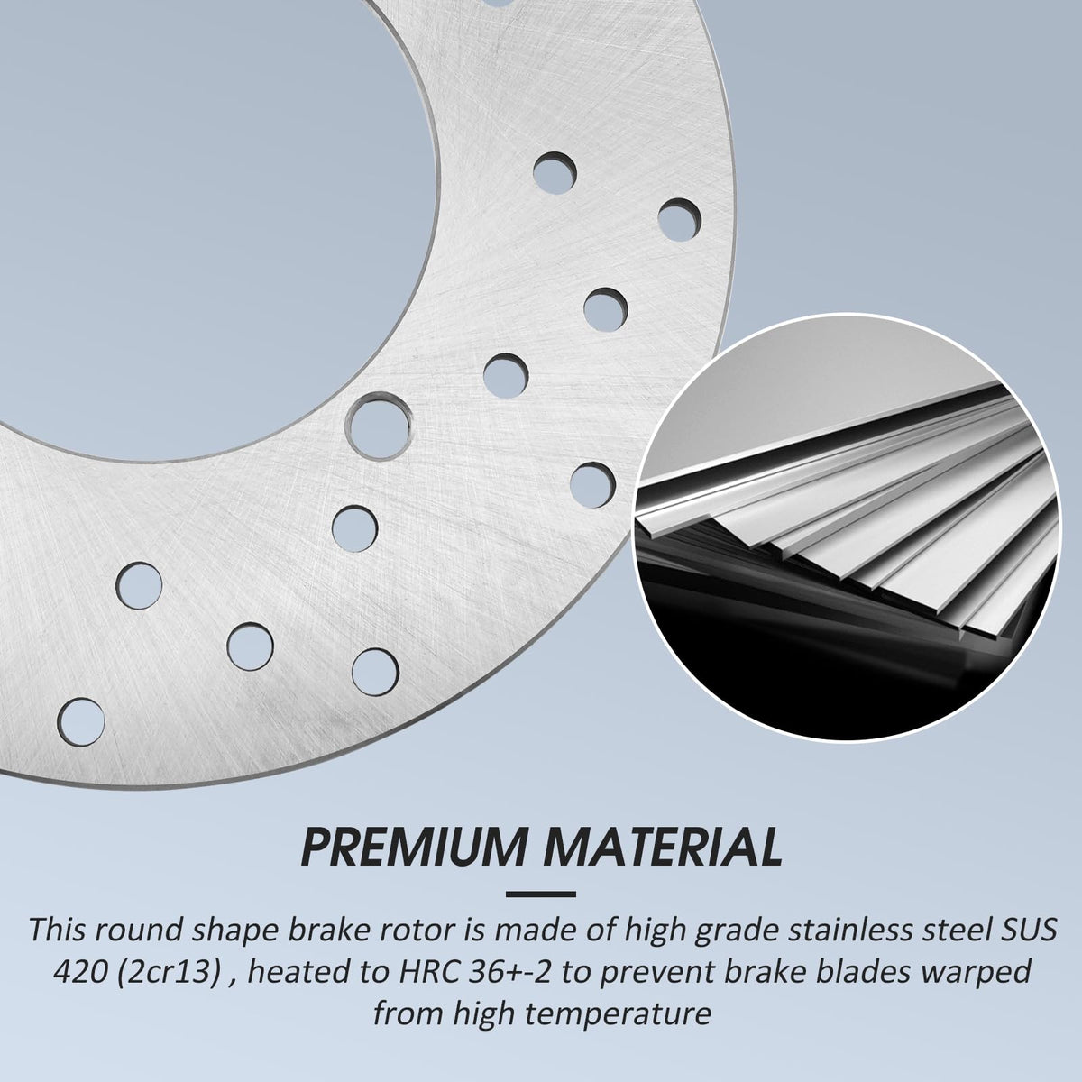 M MATI rotor surface texture emphasizing smooth friction area for consistent pad contact