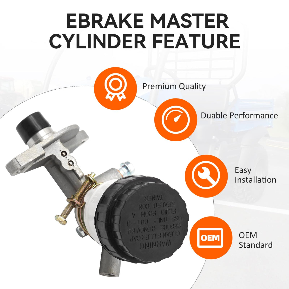 M MATI master cylinder held in hand for scale, showing compact serviceable size