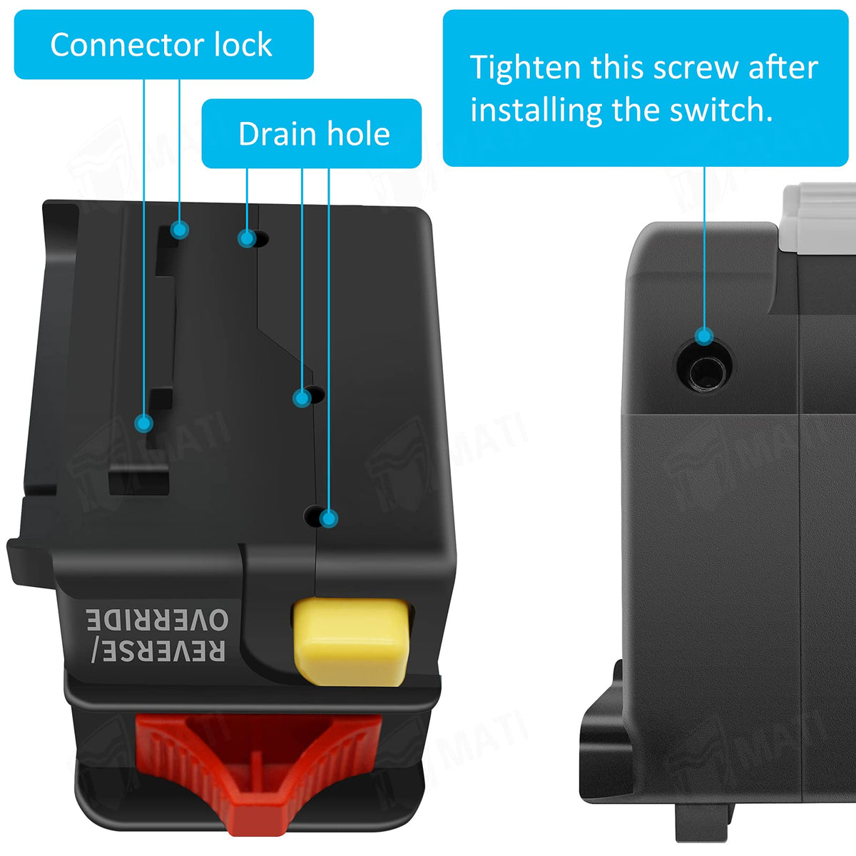 M MATI size comparison next to tools for installation clarity