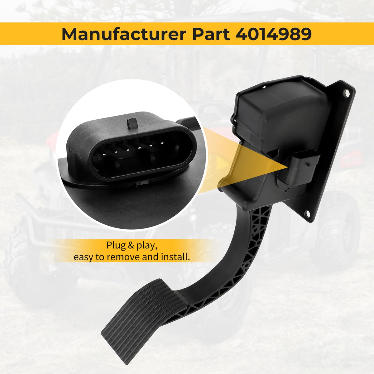 M MATI pedal installed in a Polaris Ranger illustrating restored throttle response